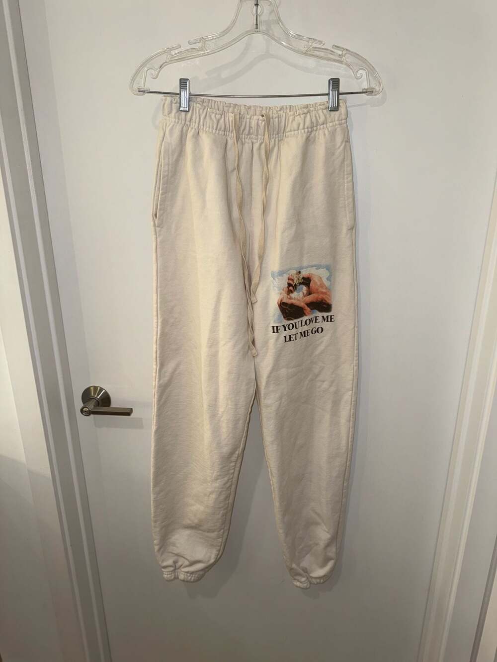 Boys Lie If You Love Me Let Me Go Ivory Sweatpants